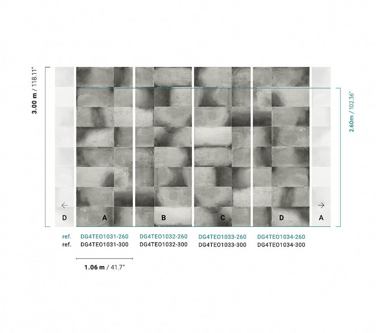 Mural imitujący płytki Khroma DG4TEO1031 Teo Wall Designs IV