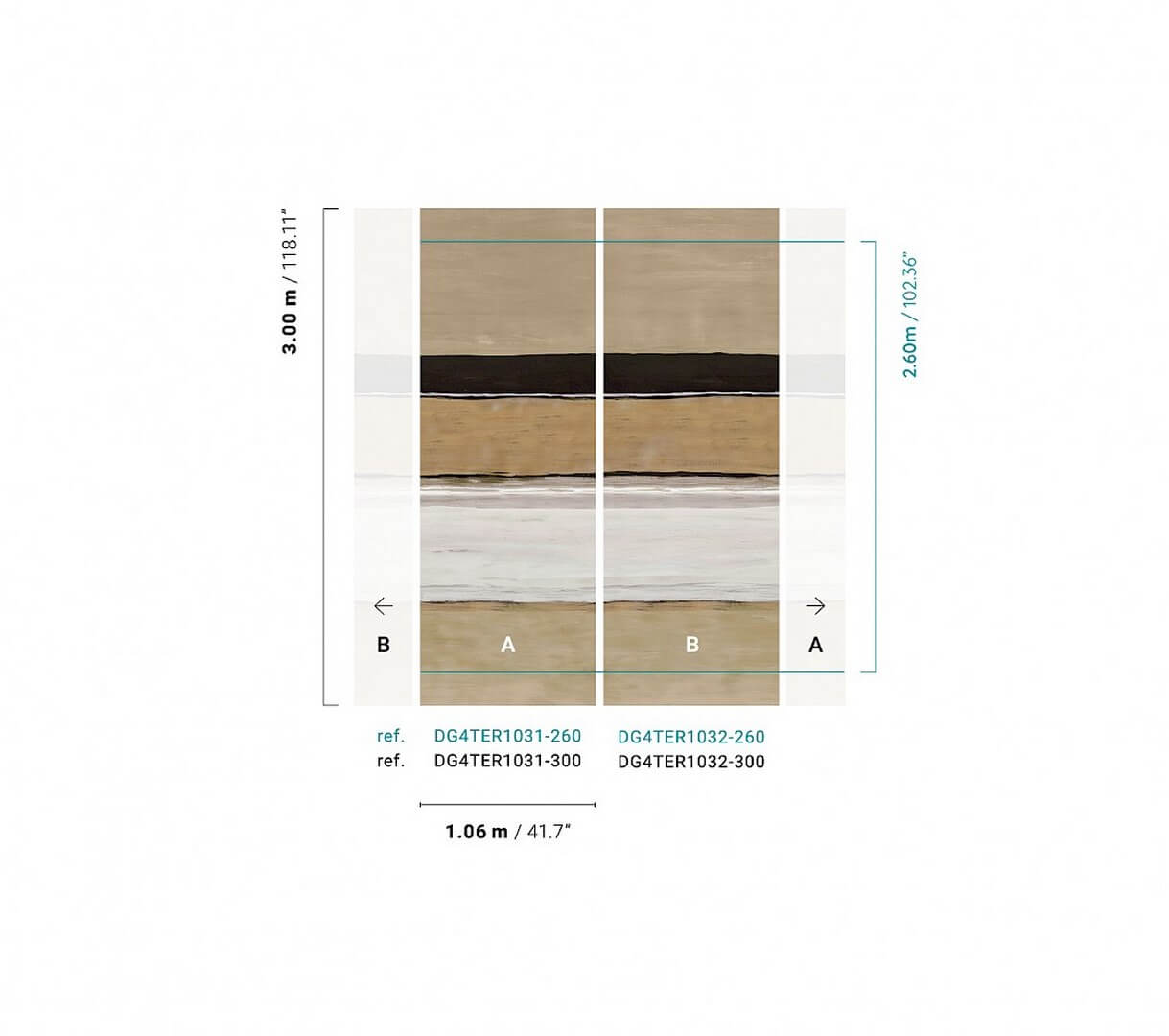Mural poziome pasy Khroma DG4TER1031 Terava Wall Designs IV
