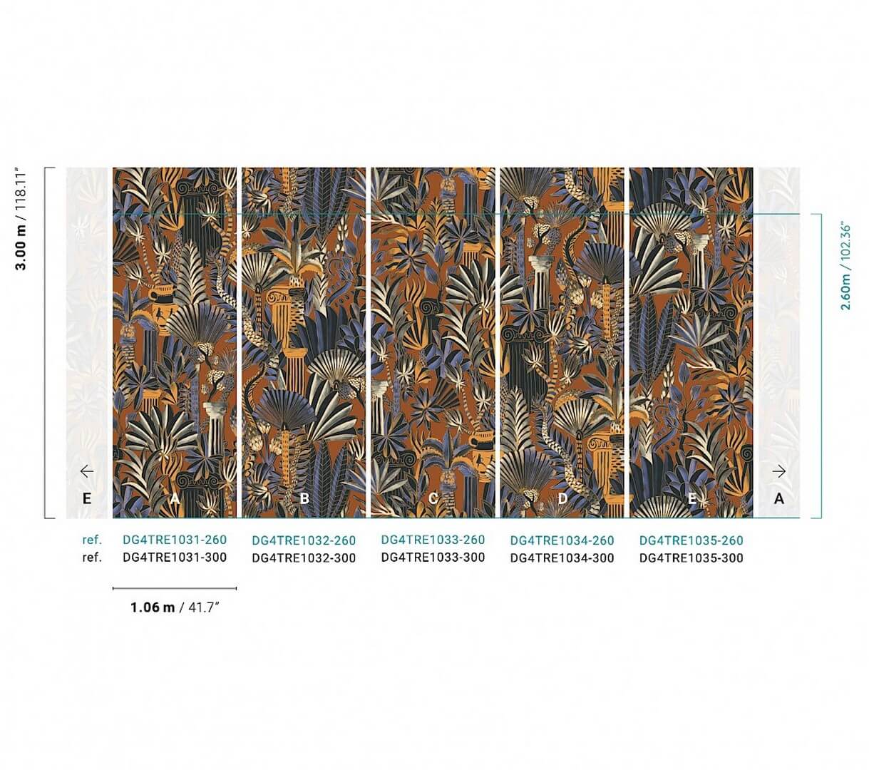 Mural kolumny i rośliny Khroma DG4TRE1035 Tresor Wall Designs IV