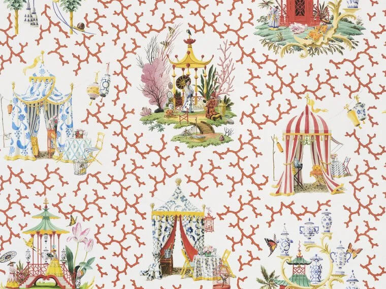 Tapeta scenki rodzajowe Pierre Frey FP758001 Les Folies Veranda by Caspari
