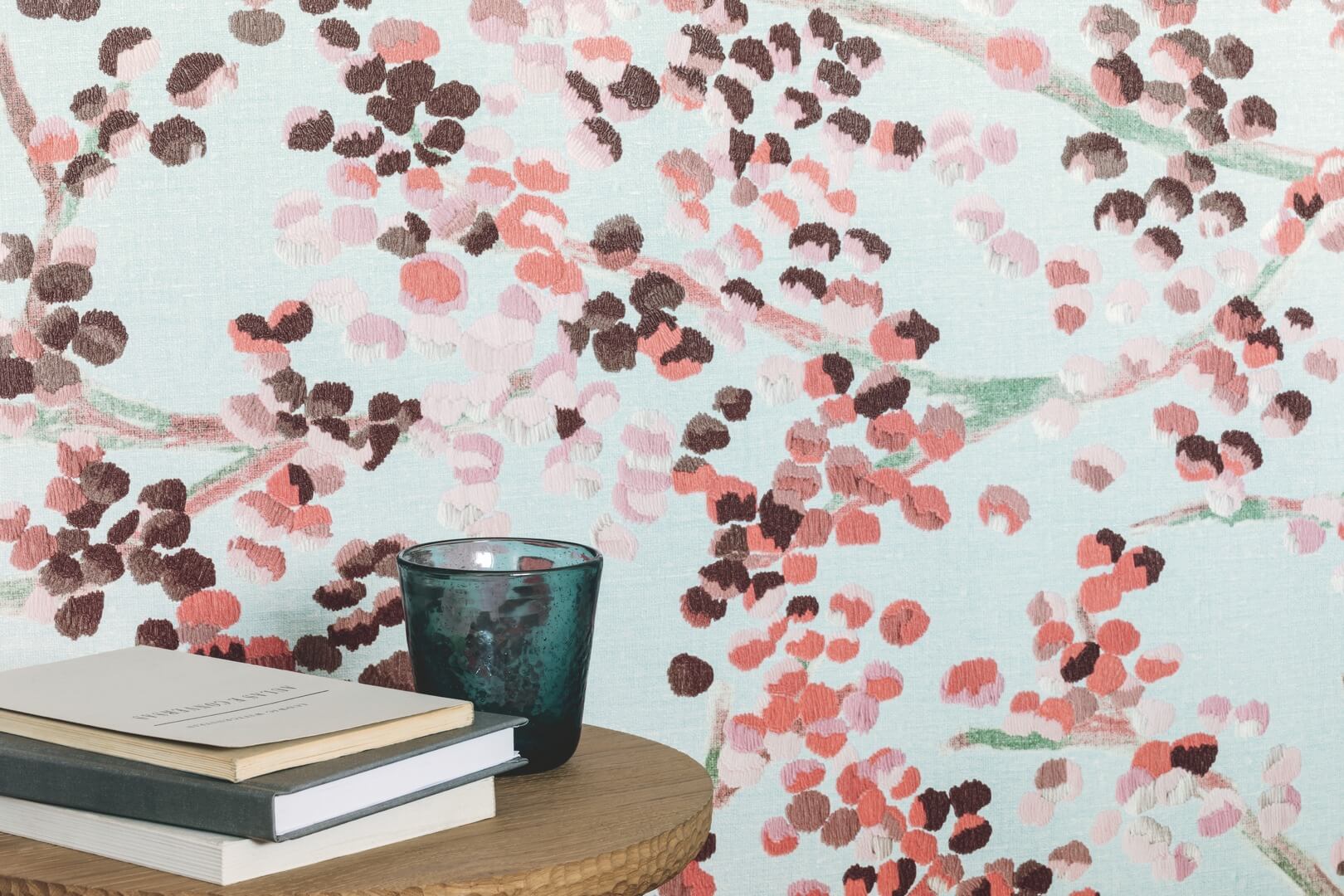 Tapeta roślinna haftowana Elitis VP955 03 Milos Lins Brodes