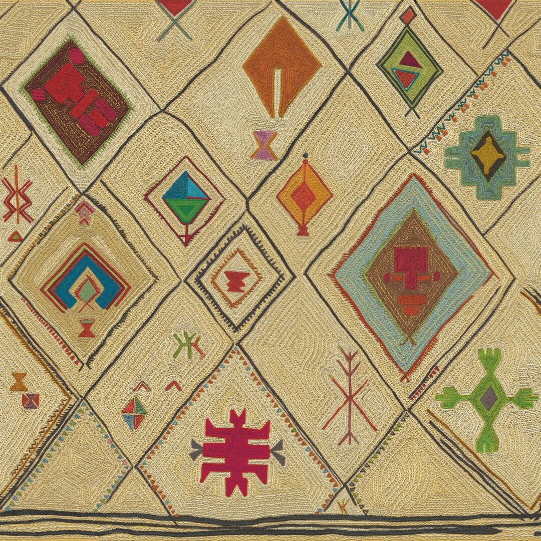 Mural w etnicznym stylu Elitis VP957 01 Hydra Lins Brodes