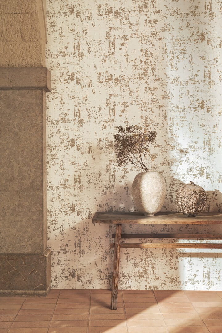 Tapeta przecierka Elitis RM1046 02 Toile d'artiste Lin Platre