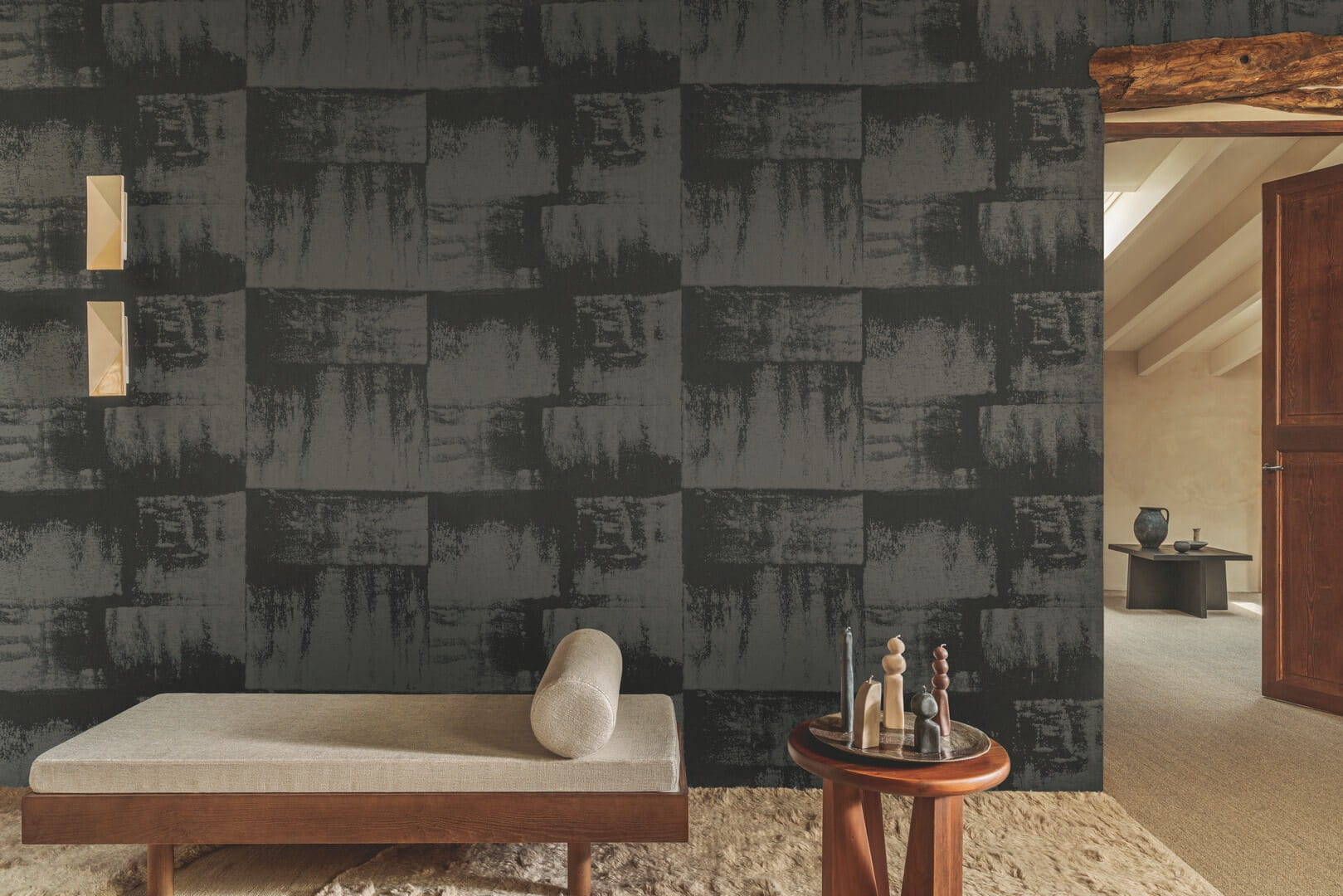 Tapeta jak tynk geometryczna Elitis RM1047 01 Muse Lin Platre