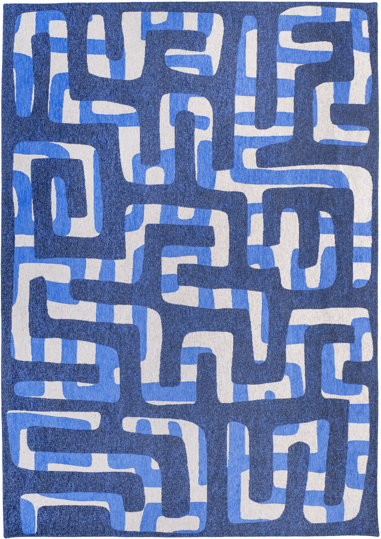 Dywan abstrakcyjny labirynt Louis De Poortere 9336 KUBA ULTRAMARINE
