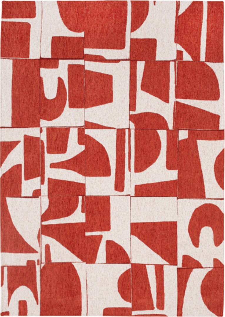 Dywan geometryczny retro Louis De Poortere 9364 PAPERCUT RUST