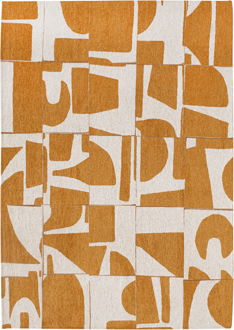 Dywan geometryczny retro Louis De Poortere 9367 PAPERCUT CURRY