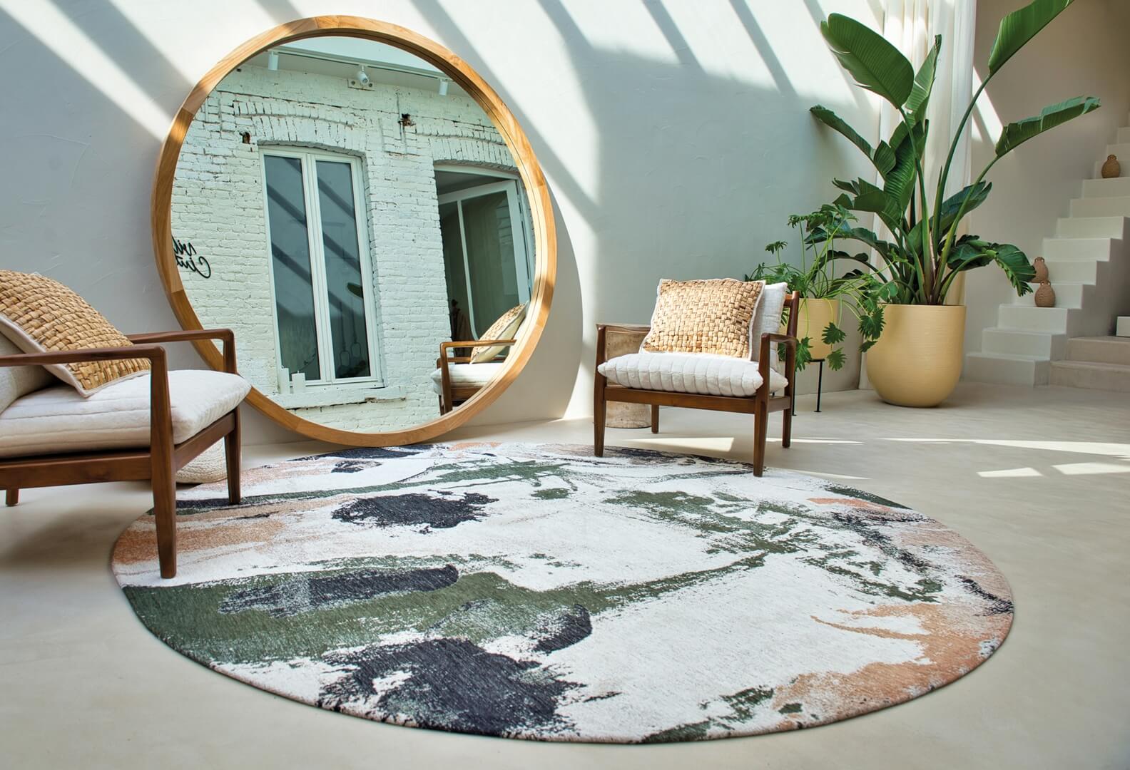 Dywan abstrakcyjny Louis De Poortere 9393 FRESQUE INDIAN RICE ROUND