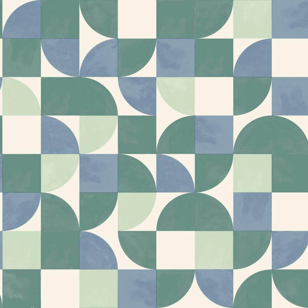 Tapeta geometryczna retro Caselio GNL2 105360690 Happiness Green Life 2