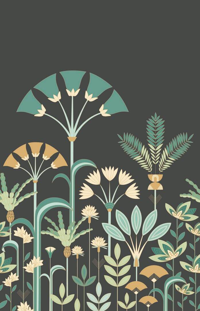 Mural roślinny w stylu art-deco Caselio ELC 105327004 L Luxuriance Elegance