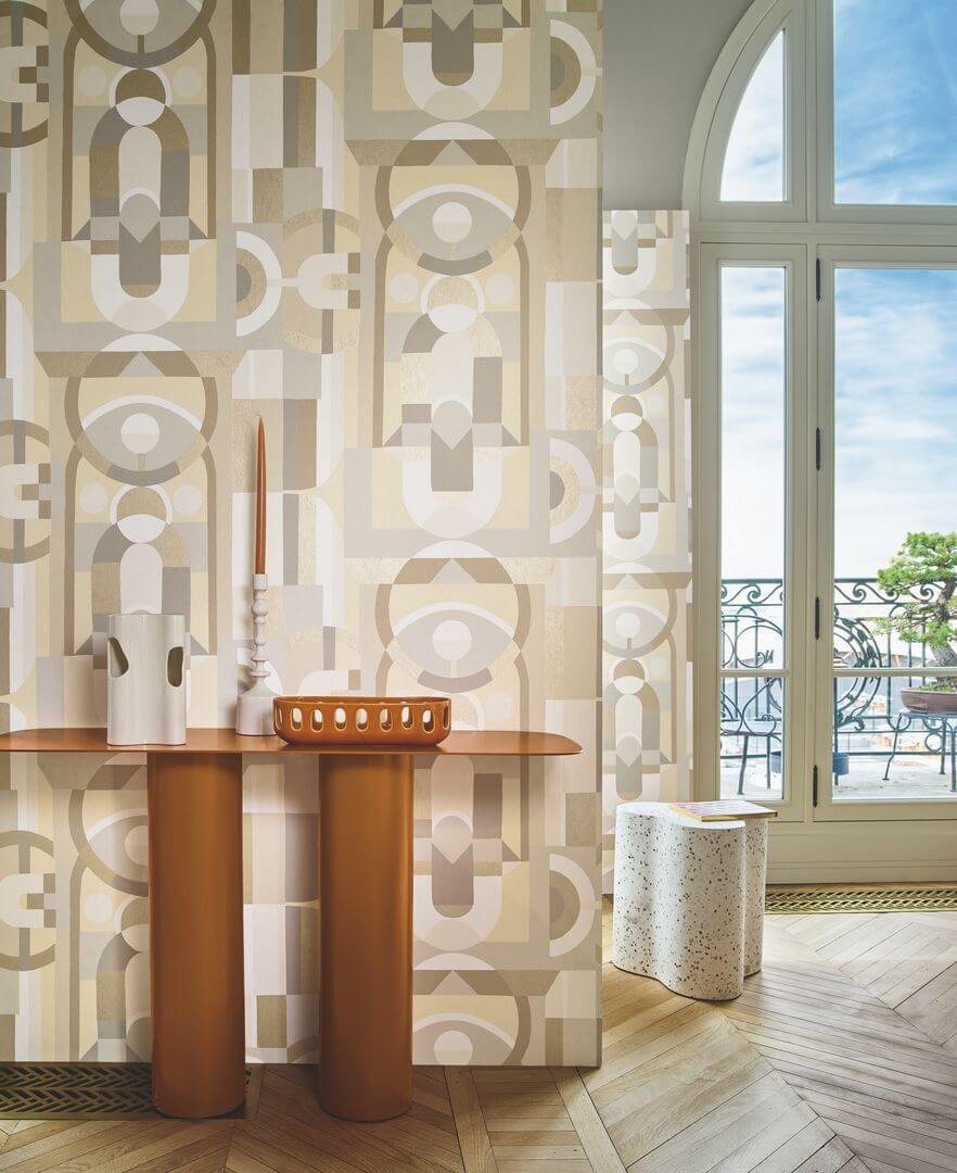 Tapeta geometryczna jak witraż Casamance 76250406 Vitrail Faubourg des Lumieres