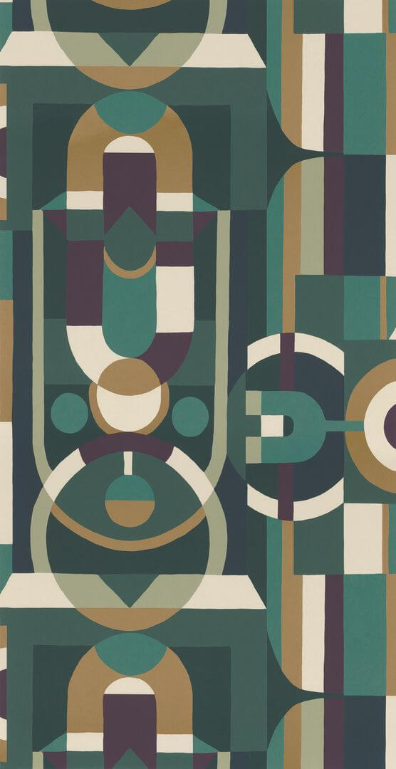 Tapeta geometryczna jak witraż Casamance 76250610 Vitrail Faubourg des Lumieres