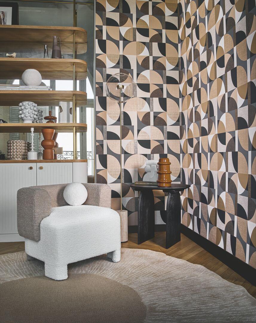Tapeta geometryczna Casamance 76260712 Barillet Faubourg des Lumieres