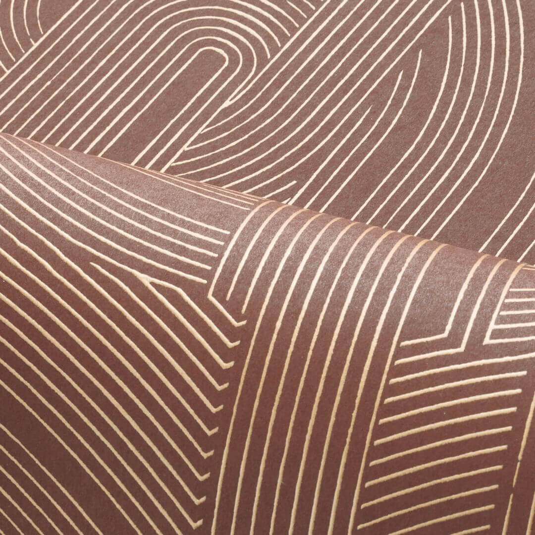 Tapeta metaliczne linie Casamance 76282242 Porte Doree Faubourg des Lumieres - 106 cm szer.