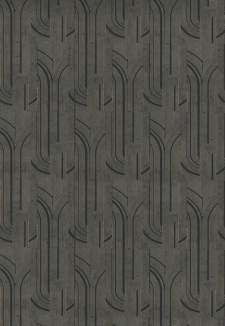 Tapeta metaliczne linie Casamance 76282344 Porte Doree Faubourg des Lumieres - 106 cm szer.
