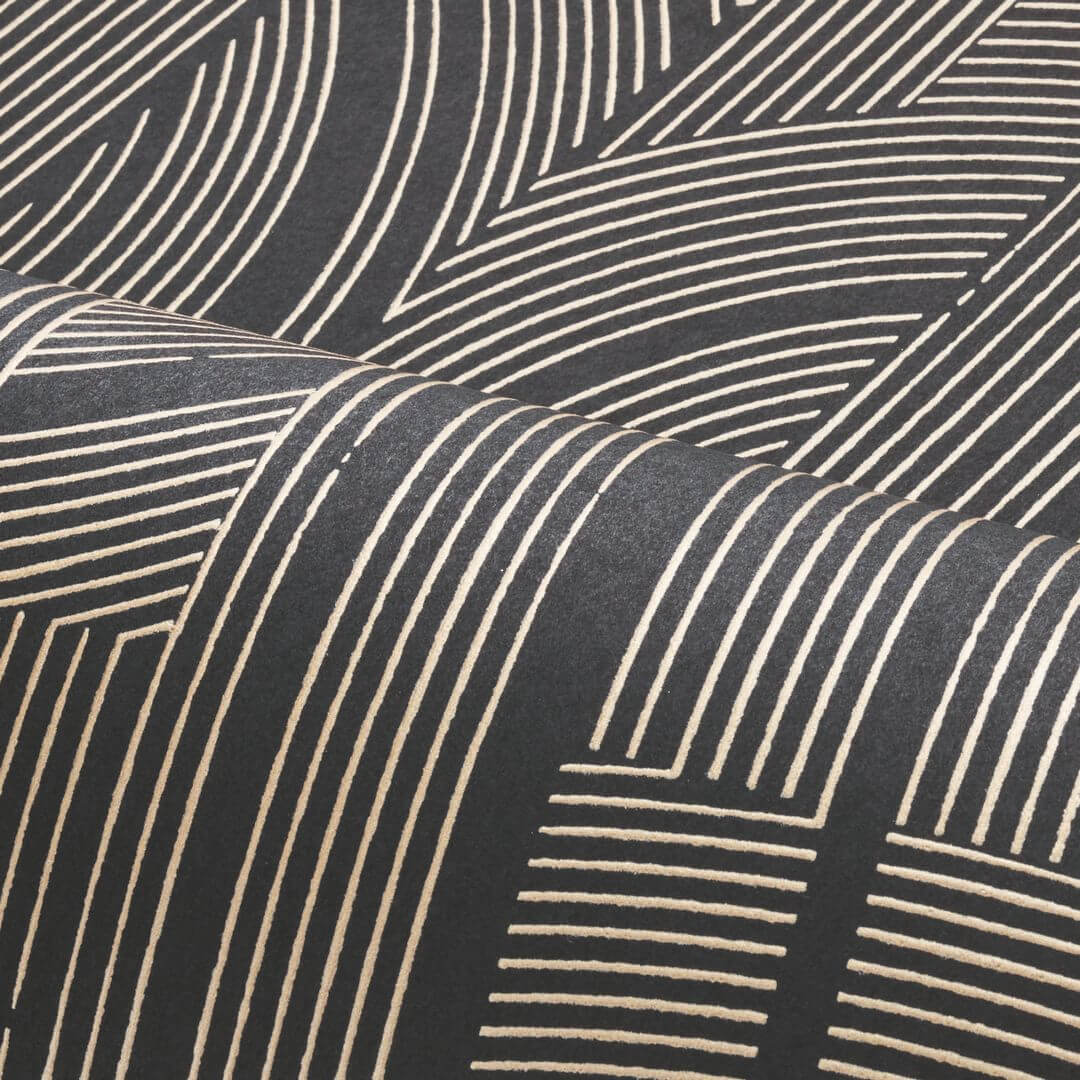Tapeta metaliczne linie Casamance 76282344 Porte Doree Faubourg des Lumieres - 106 cm szer.