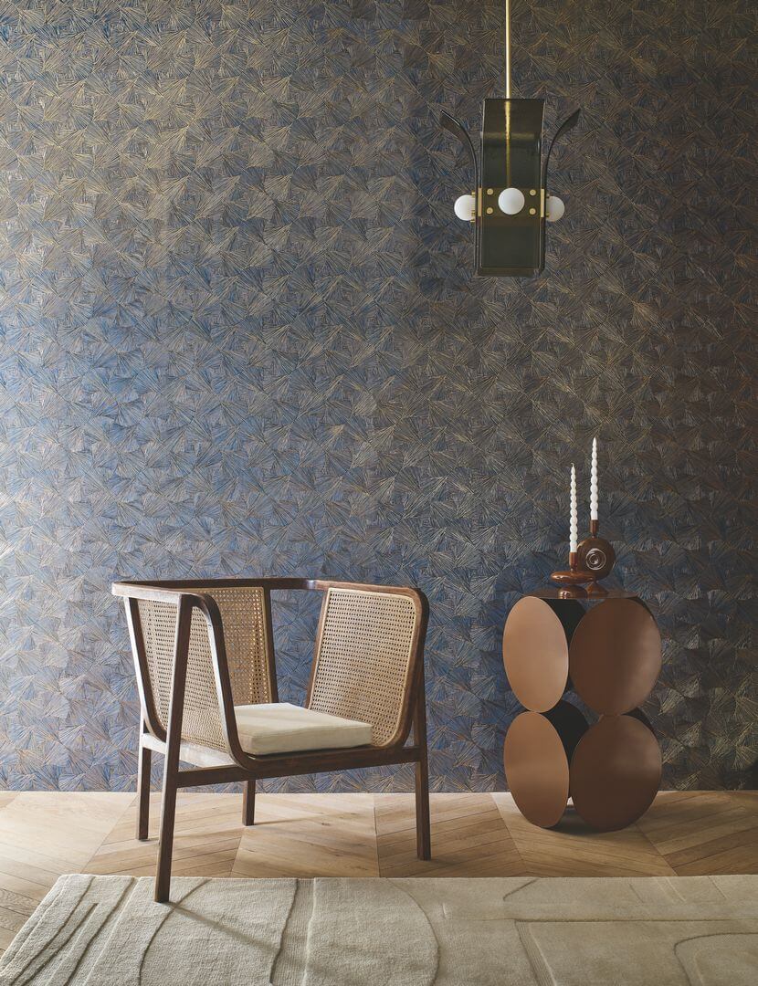 Tapeta metaliczna w stylizowane liście Casamance 76522650 Songket Nature Precieuse – Textures