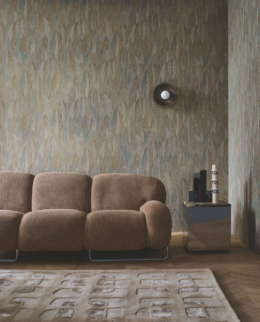 Tapeta metaliczna w liście eukaliptusa Casamance 76533364 Cinerea Nature Precieuse – Textures