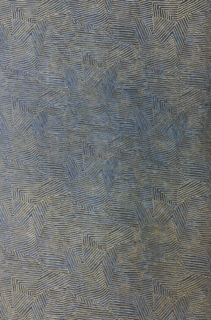 Tapeta metaliczna geometryczna / liście Casamance 76543874 Lore Nature Precieuse – Textures