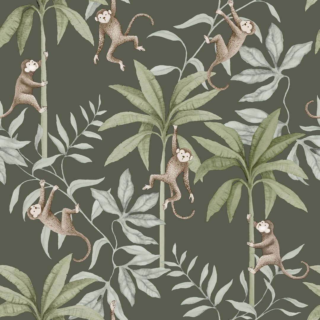 Tapeta małpki i palmy Newbie II 6935 Jungle Friends