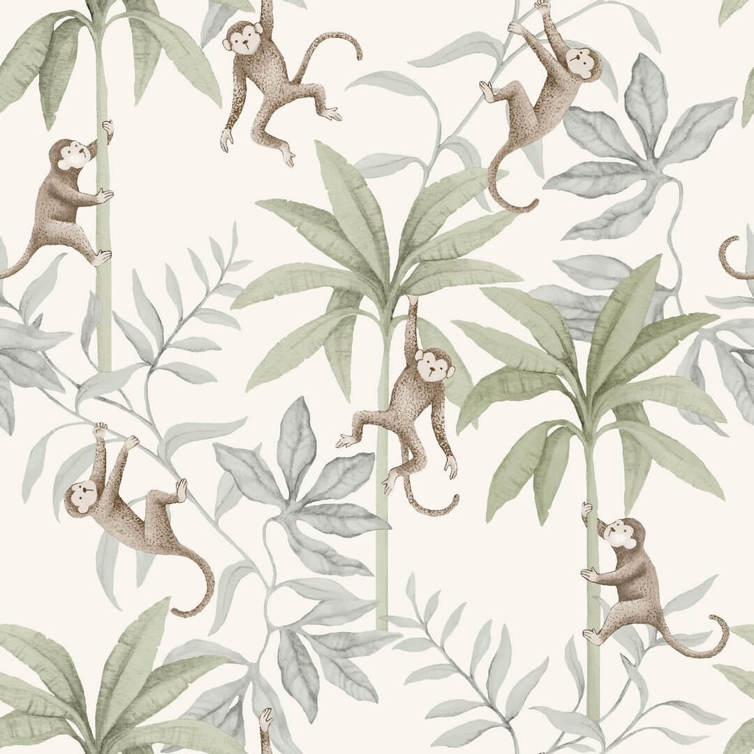 Tapeta małpki i palmy Newbie II 6936 Jungle Friends