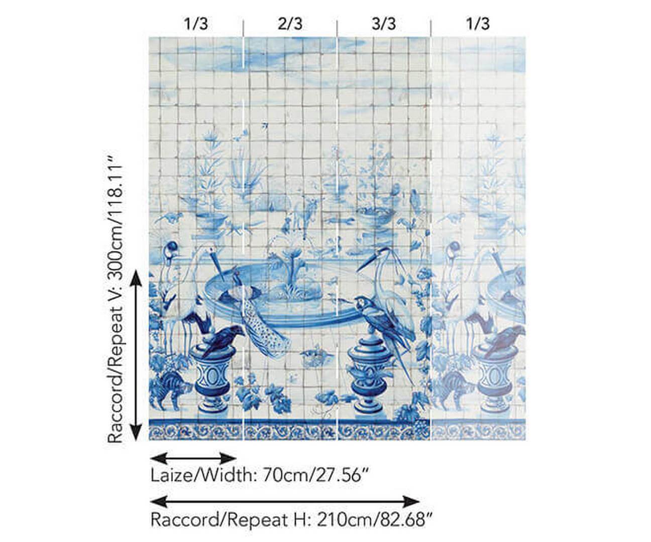 Mural jak portugalskie płytki azulejo Pierre Frey FP523001 Lisboa Galerie