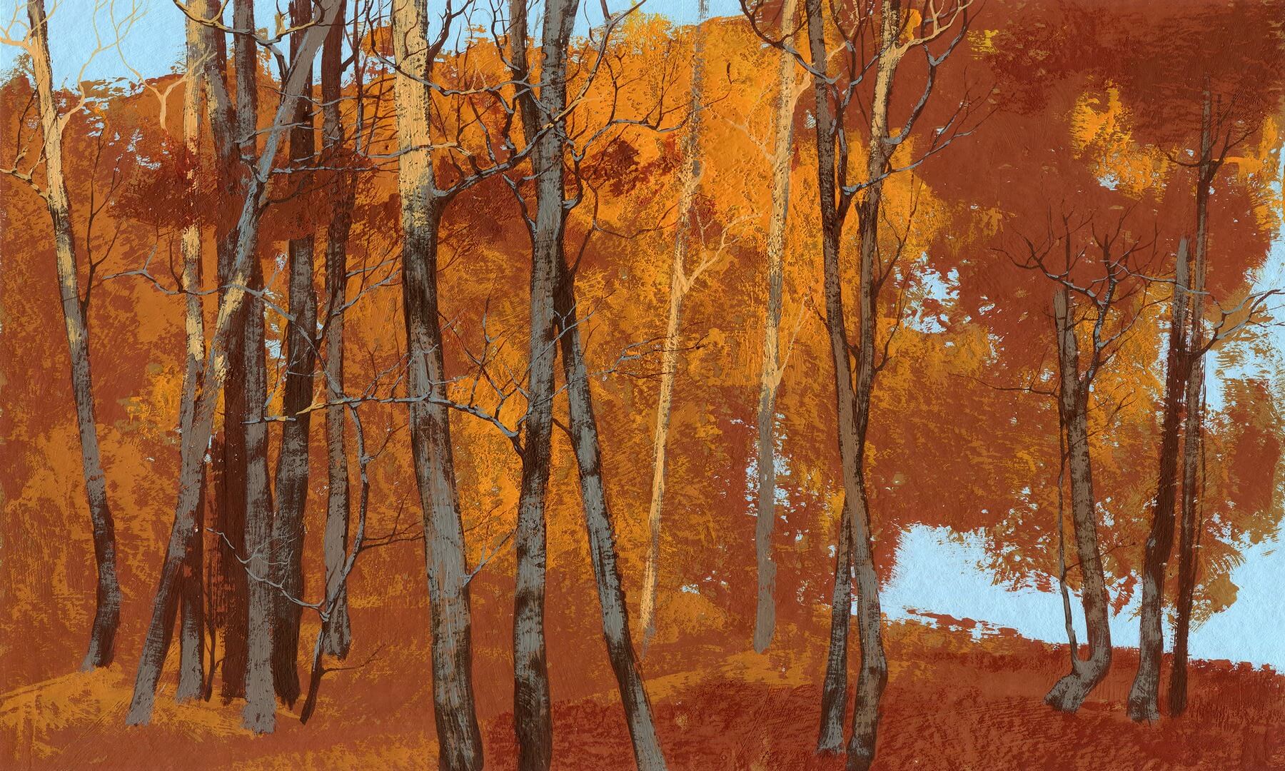 Fototapeta artystyczny las Wonderwall Firen 35063004