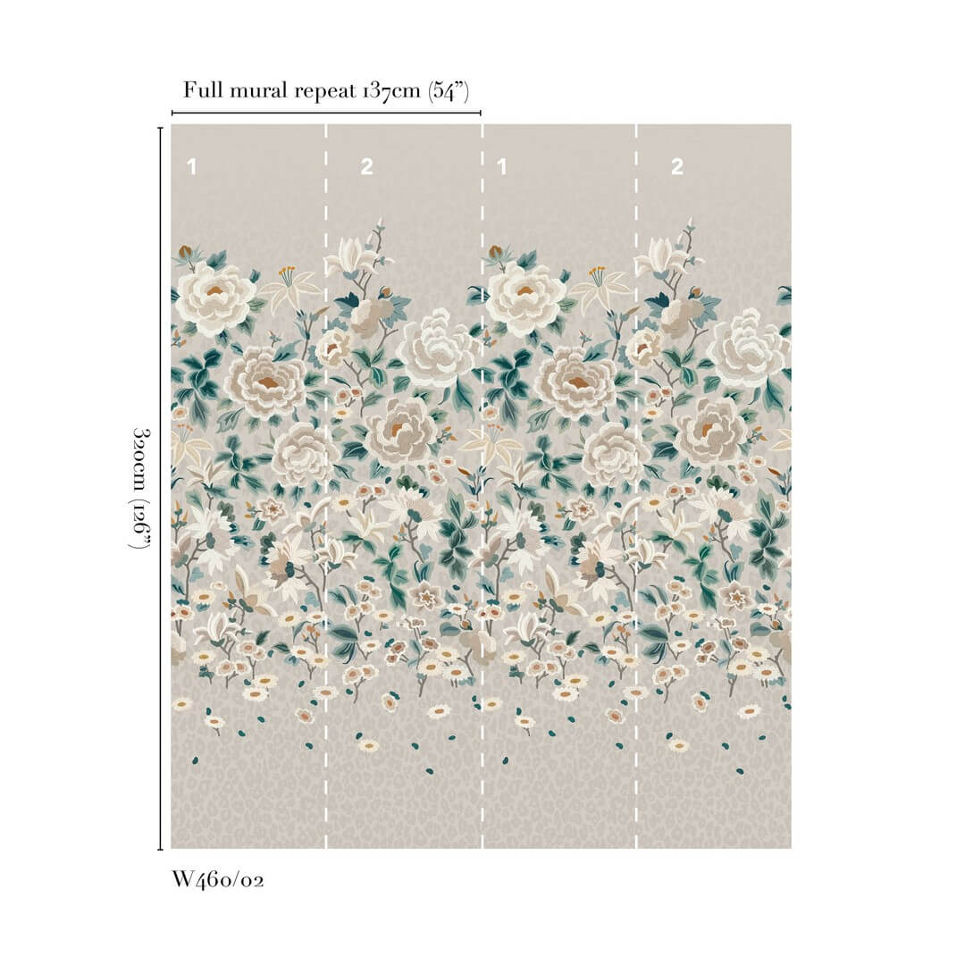 Mural kwiaty i cętki Romo W460/02 Lavinia Temperley London