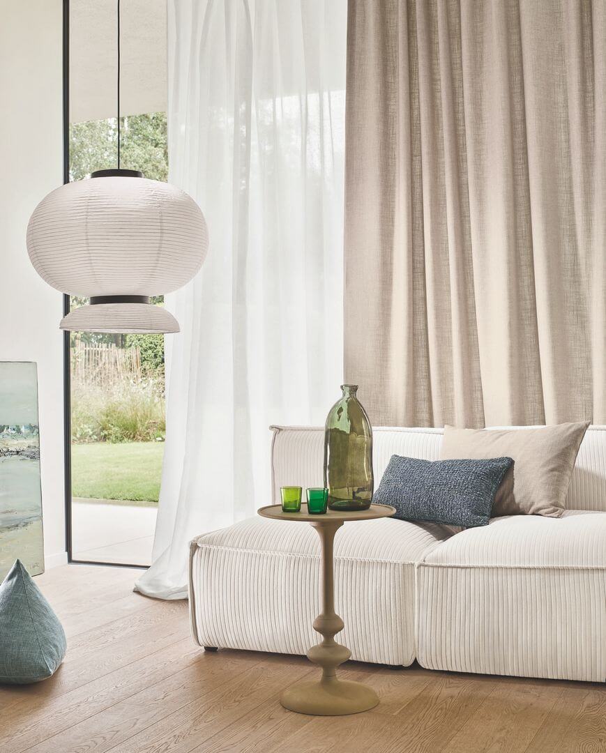 Tkanina trudnopalna o wyglądzie lnu Camengo 40180856 Arome - 297 cm szer.