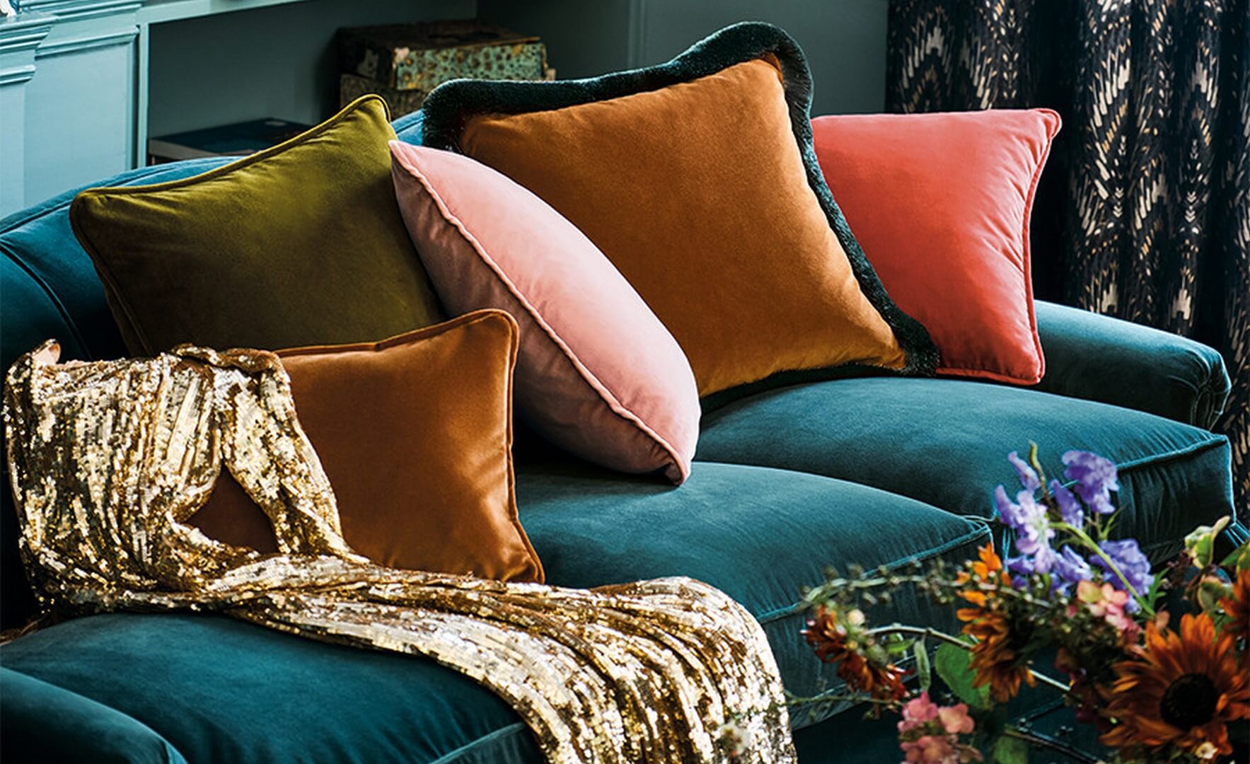 Tkanina welurowa obiciowa Romo 8003/20 Frieda Criosca Temperley London Velvet