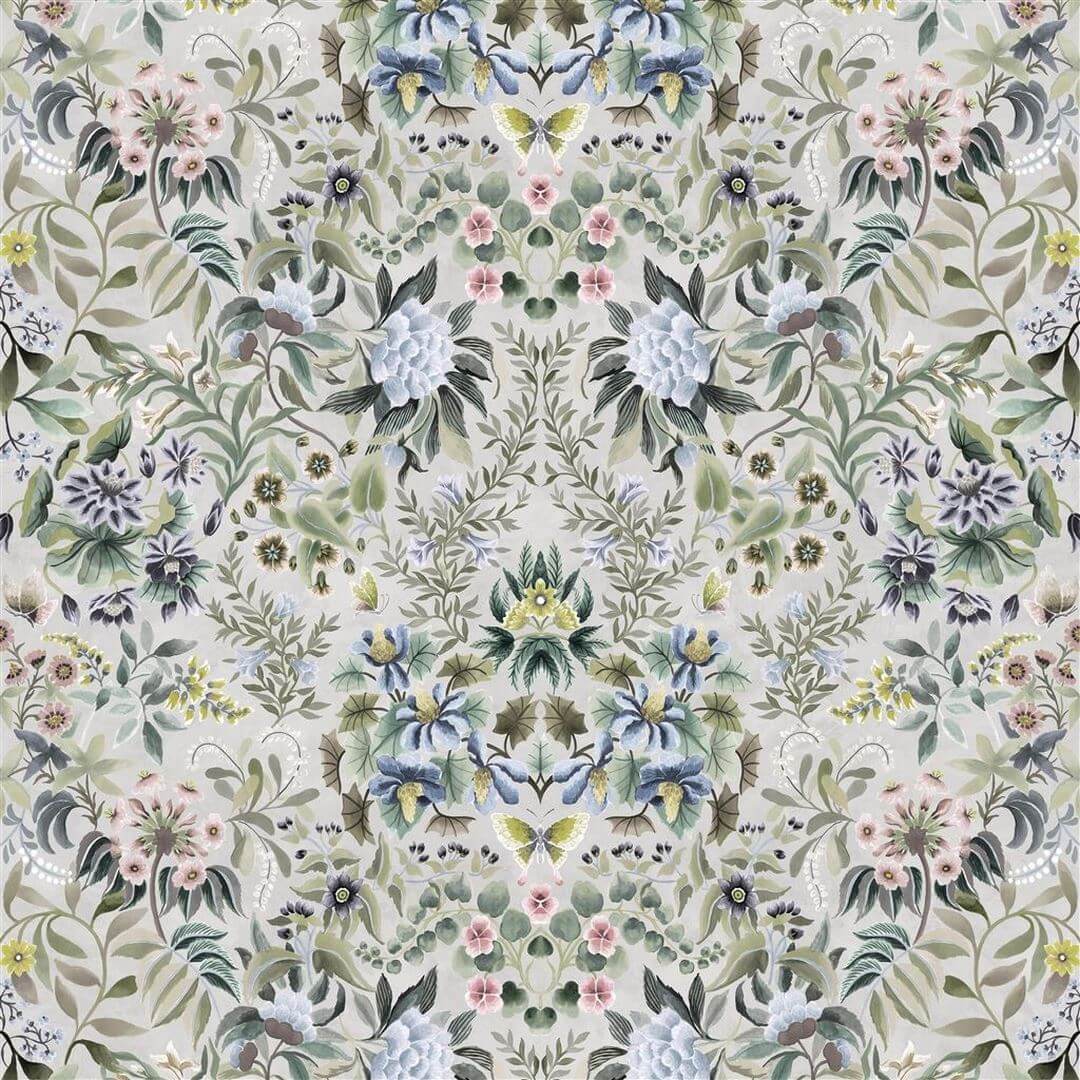Tkanina bawełniana z botanicznym wzorem Designers Guild FDG3077/04 Damask Ikebana
