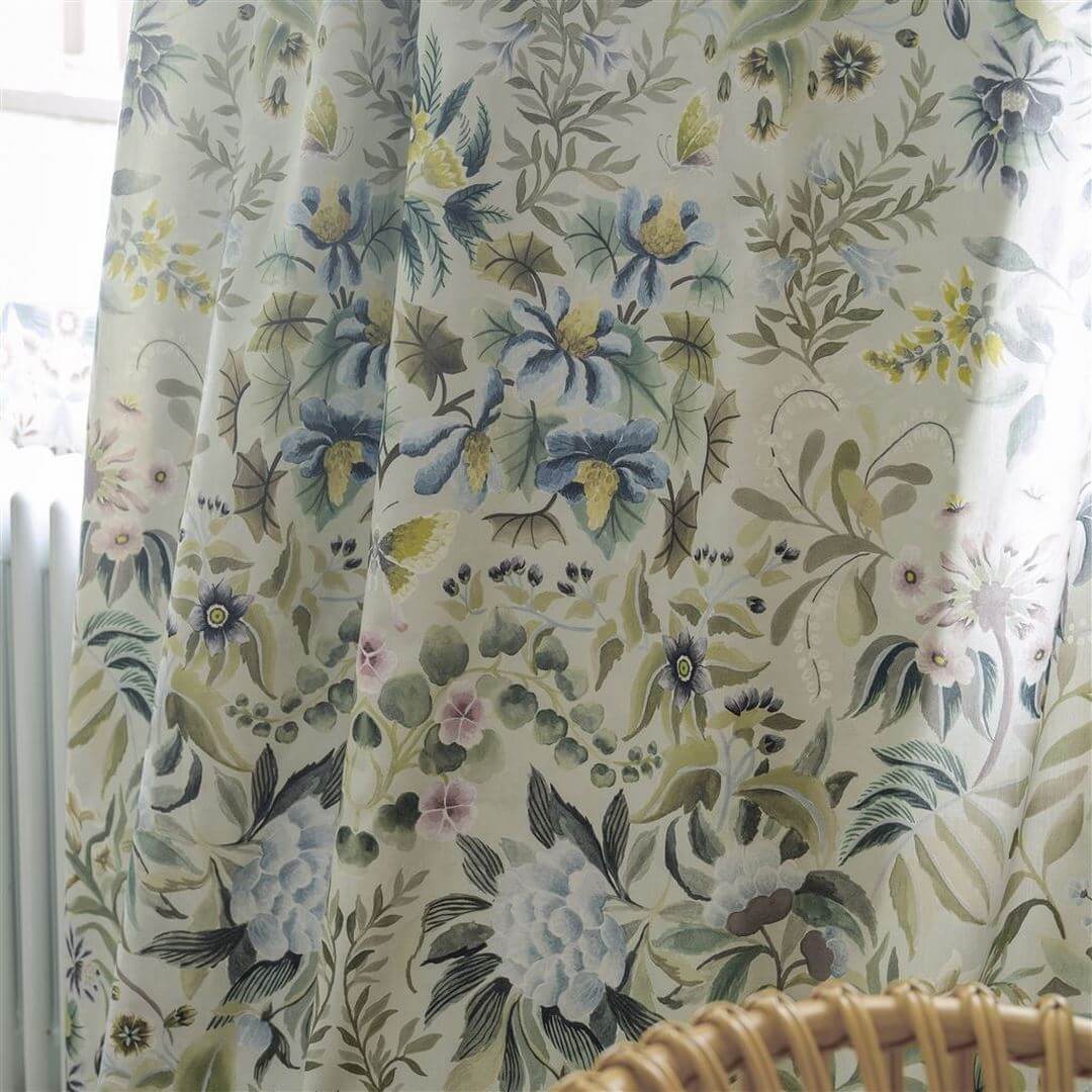 Tkanina bawełniana z botanicznym wzorem Designers Guild FDG3077/04 Damask Ikebana