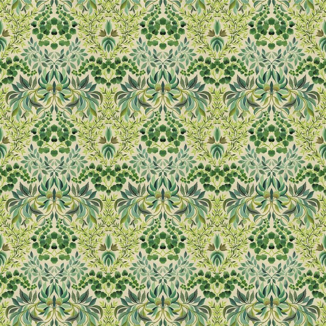 Tkanina bawełniana z roślinnym ornamentem Designers Guild FDG3079/01 Karakusa Ikebana