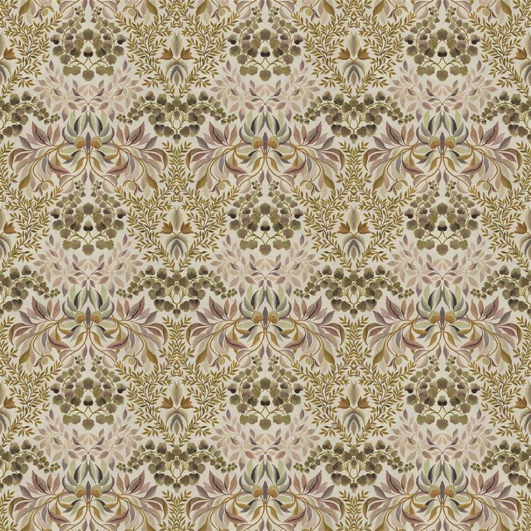 Tkanina bawełniana z roślinnym ornamentem Designers Guild FDG3079/02 Karakusa Ikebana