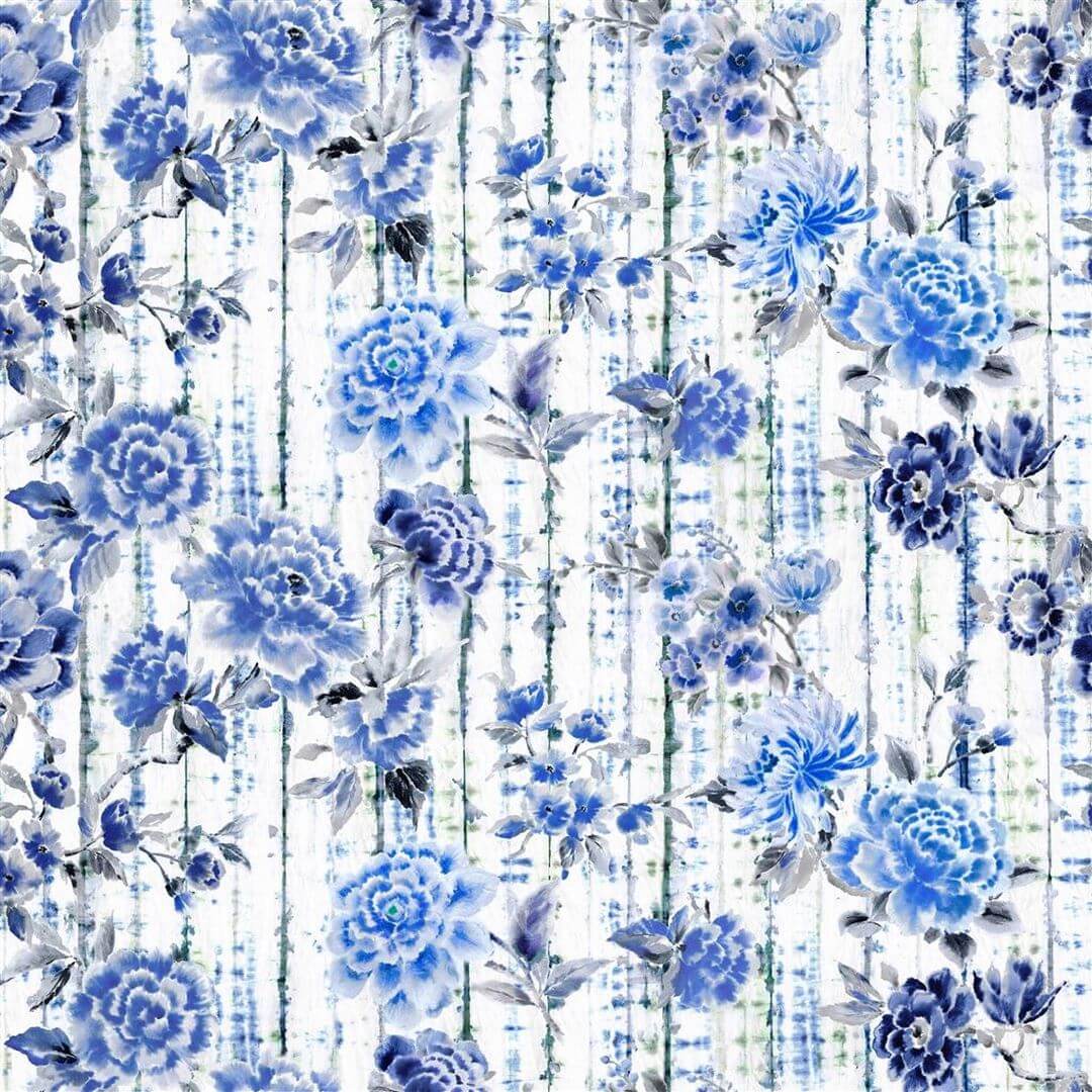 Tkanina bawełniana w kwiaty Designers Guild FDG3081/01 Kyoto Flower Ikebana