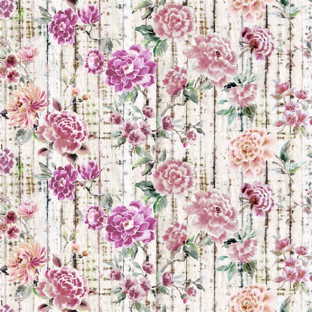 Tkanina bawełniana w kwiaty Designers Guild FDG3081/03 Kyoto Flower Ikebana