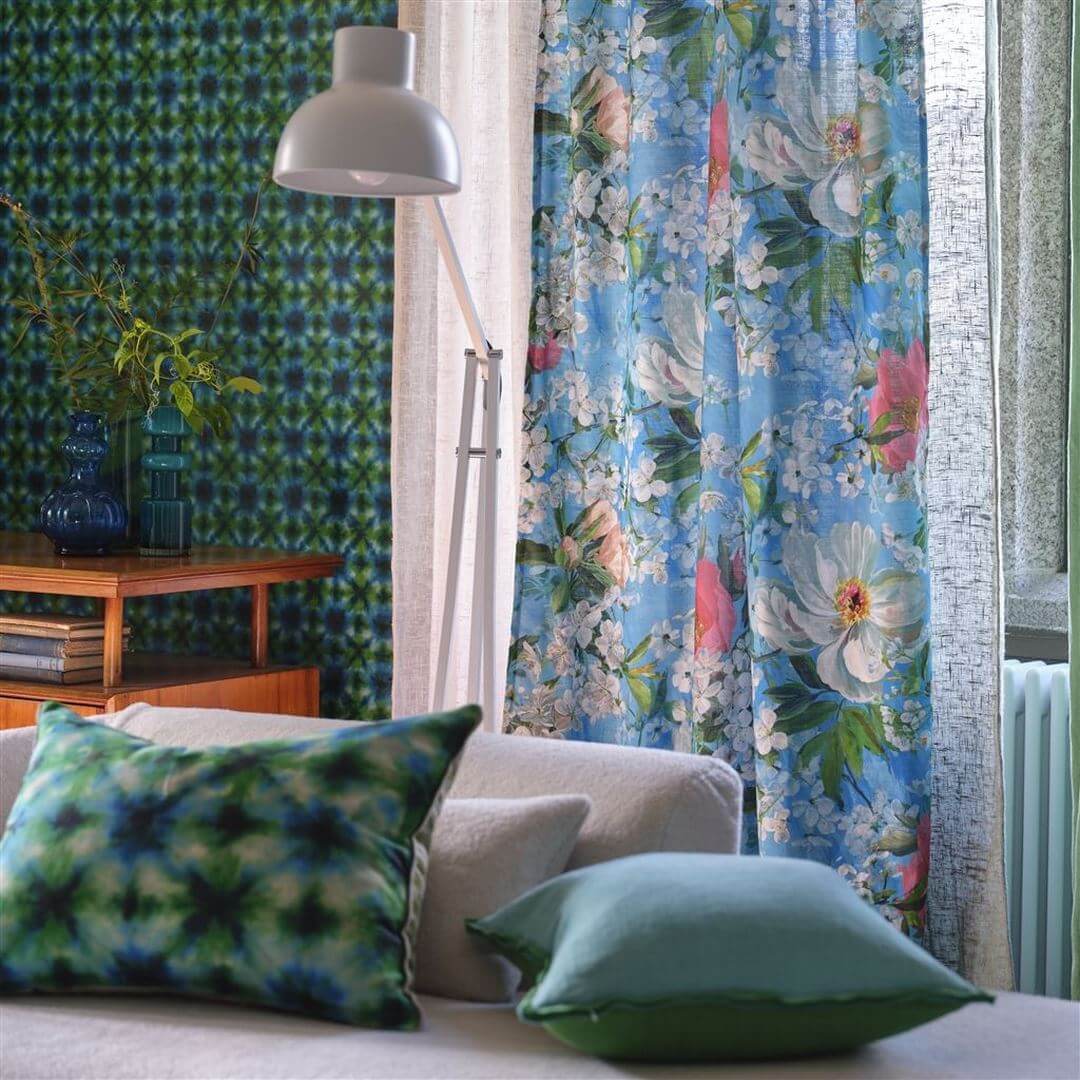 Tkanina bawełniana z kwiatami Designers Guild FDG3084/02 Peony Blossom Ikebana