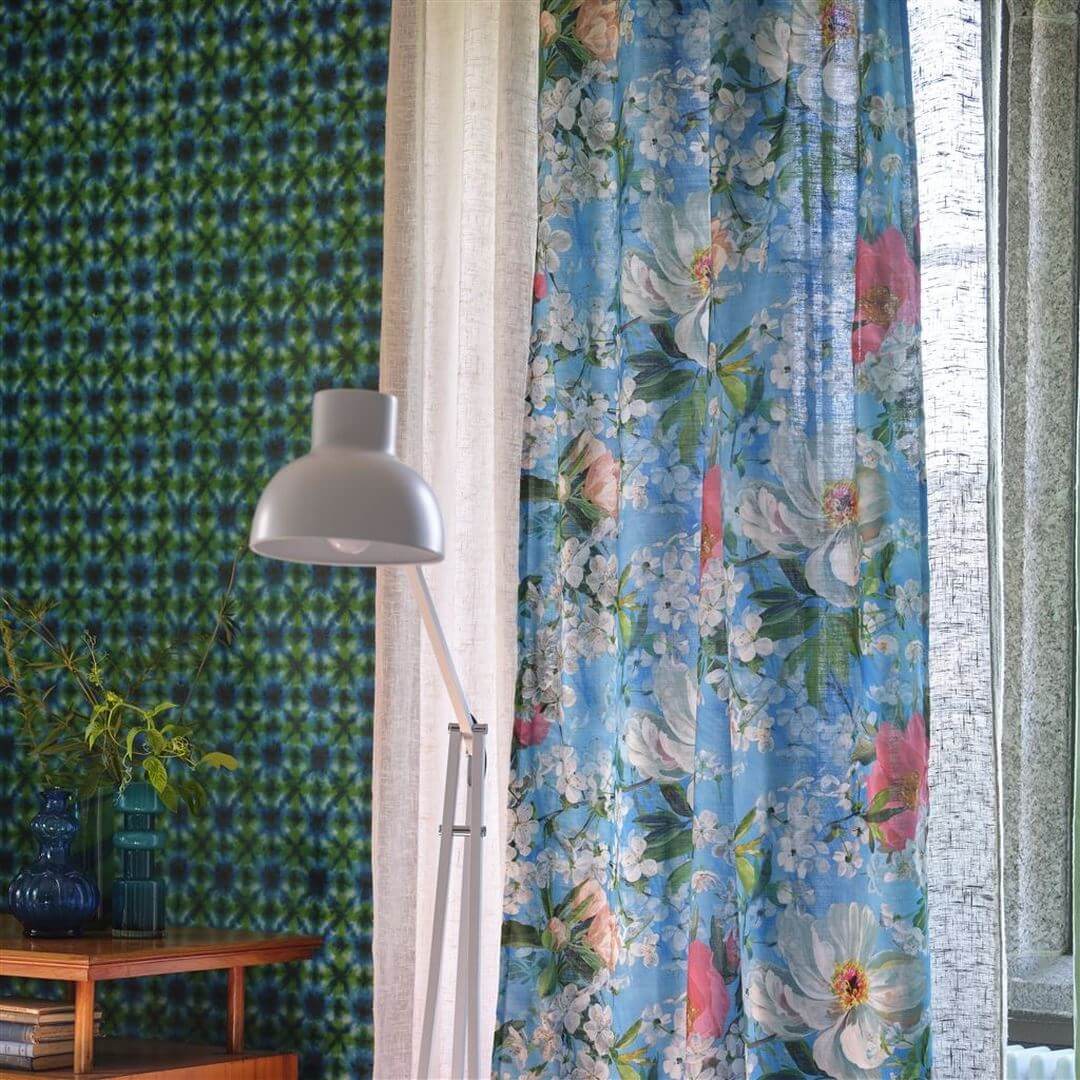 Tkanina bawełniana z kwiatami Designers Guild FDG3084/02 Peony Blossom Ikebana