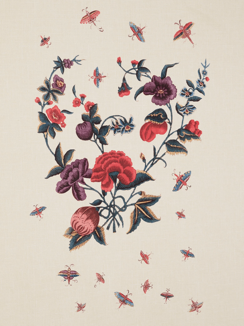 Tapeta kwiaty i owady Pierre Frey BP377001 La Voliere Aux Papillons Collection Anniversaire 1823-2023