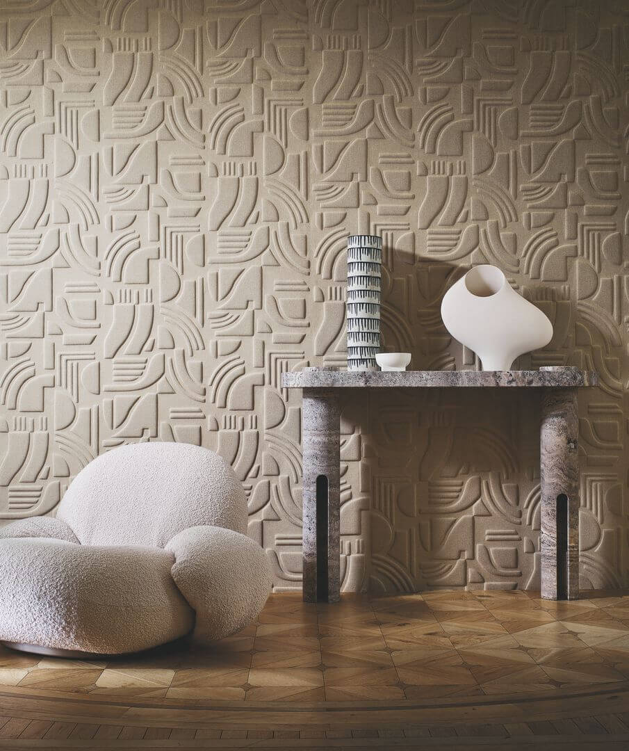 Tapeta tekstylna geometryczna 3D Casamance 71500111 Linsolite Arcane