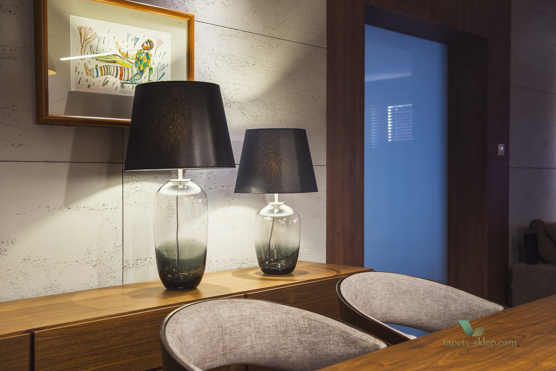 1szt / 24 H Lampa stołowa Maui L Blur Famlight