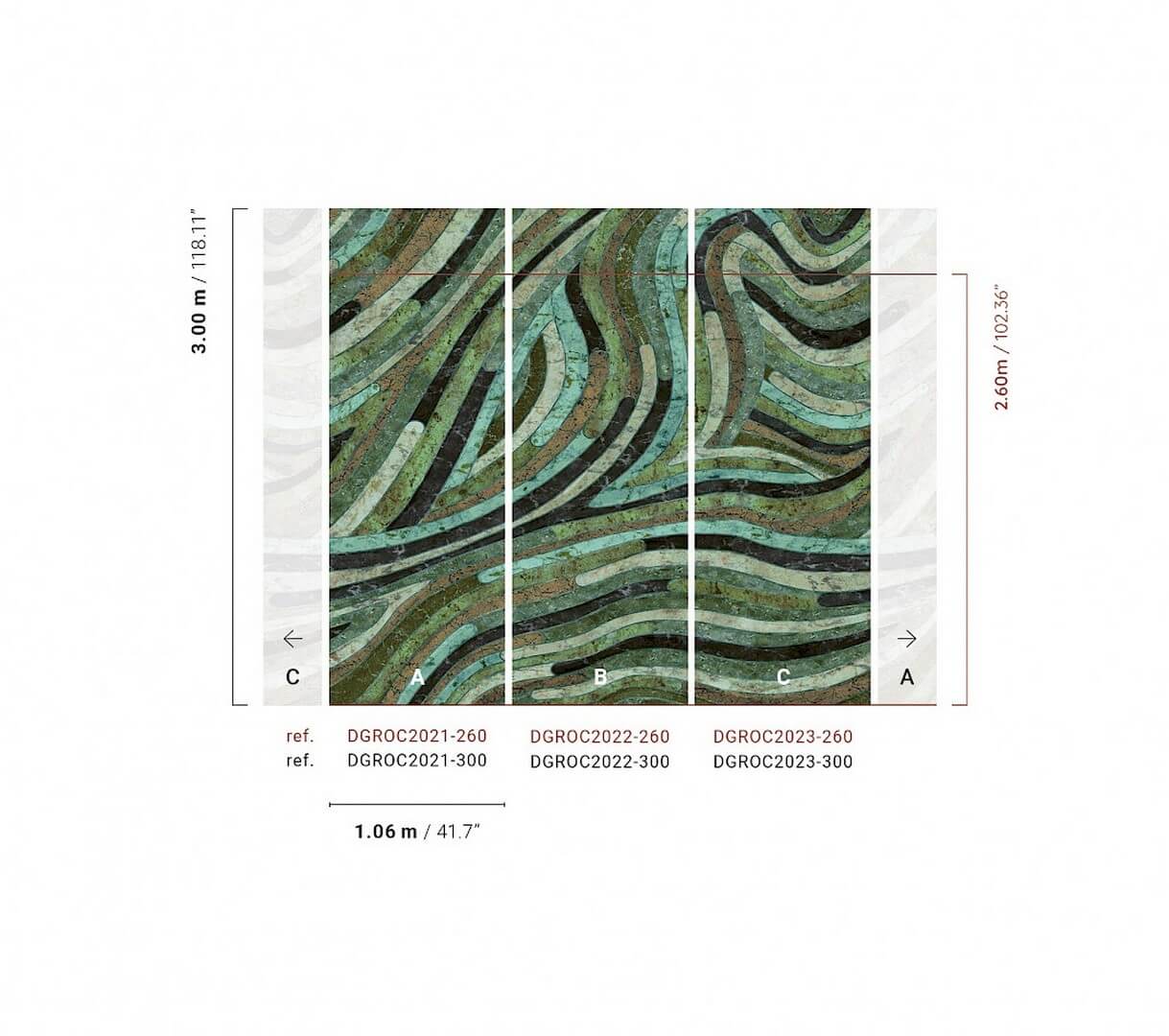 Mural marmur Khroma DGROC2022 Serpentine Rock