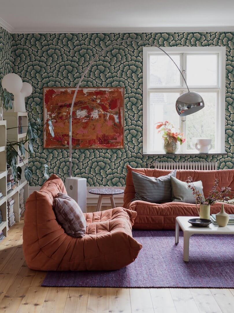 Tapeta z graficznym wzorem Boras Tapeter 2100 Bom Bom Hanna Werning Swedish Designers
