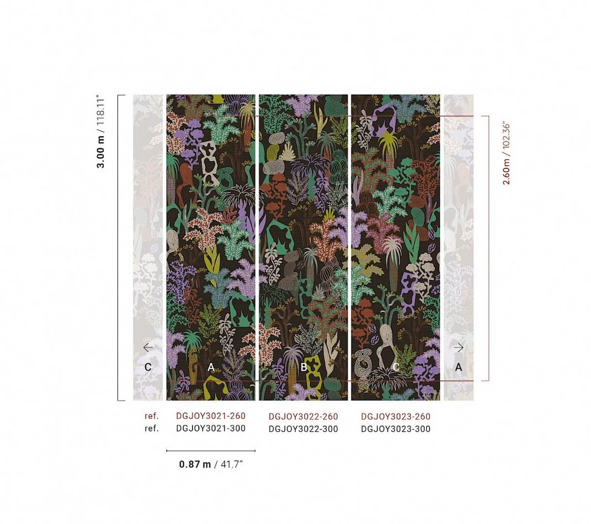 Mural tropikalna roślinność Khroma DGJOY3023 Baya Joy