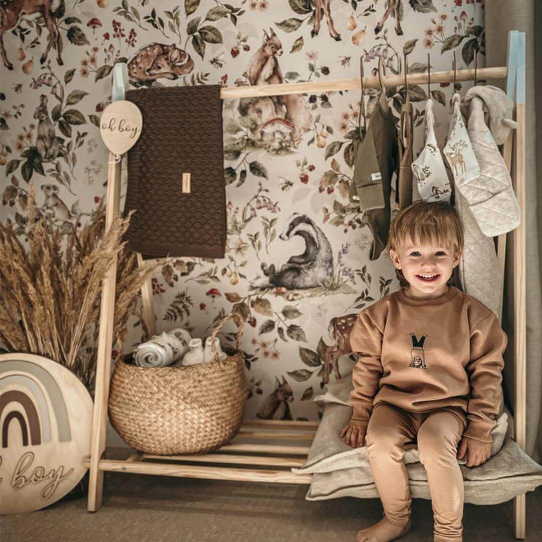 Tapeta zwierzęta leśne Cute Forest Animals Light Dekornik DEKO.TAP.171