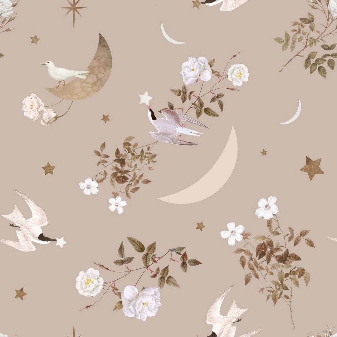 Tapeta w jaskółki Birds in The Night Sky Dekornik DEKO.TAP.194