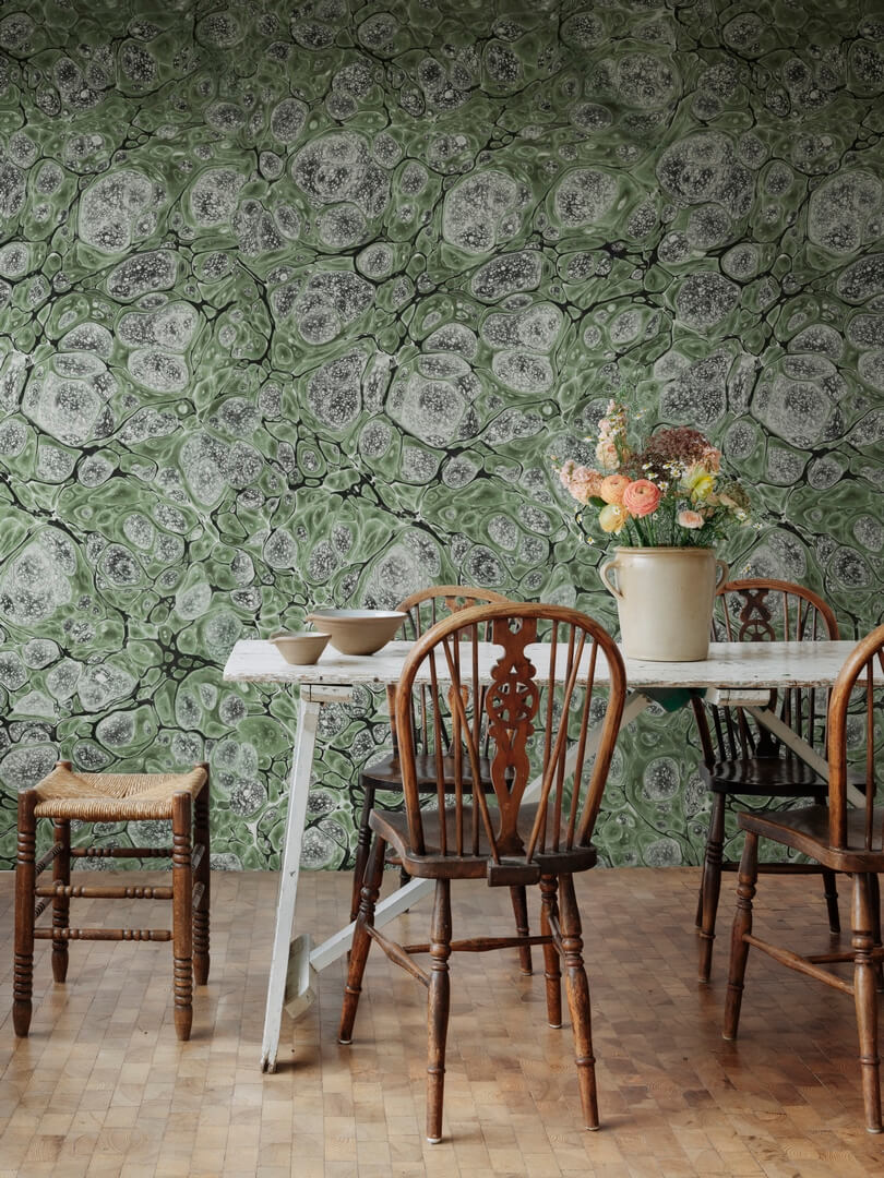 Fototapeta marmur Rebel Walls R18789 Marbling Green Natural Aesthetics
