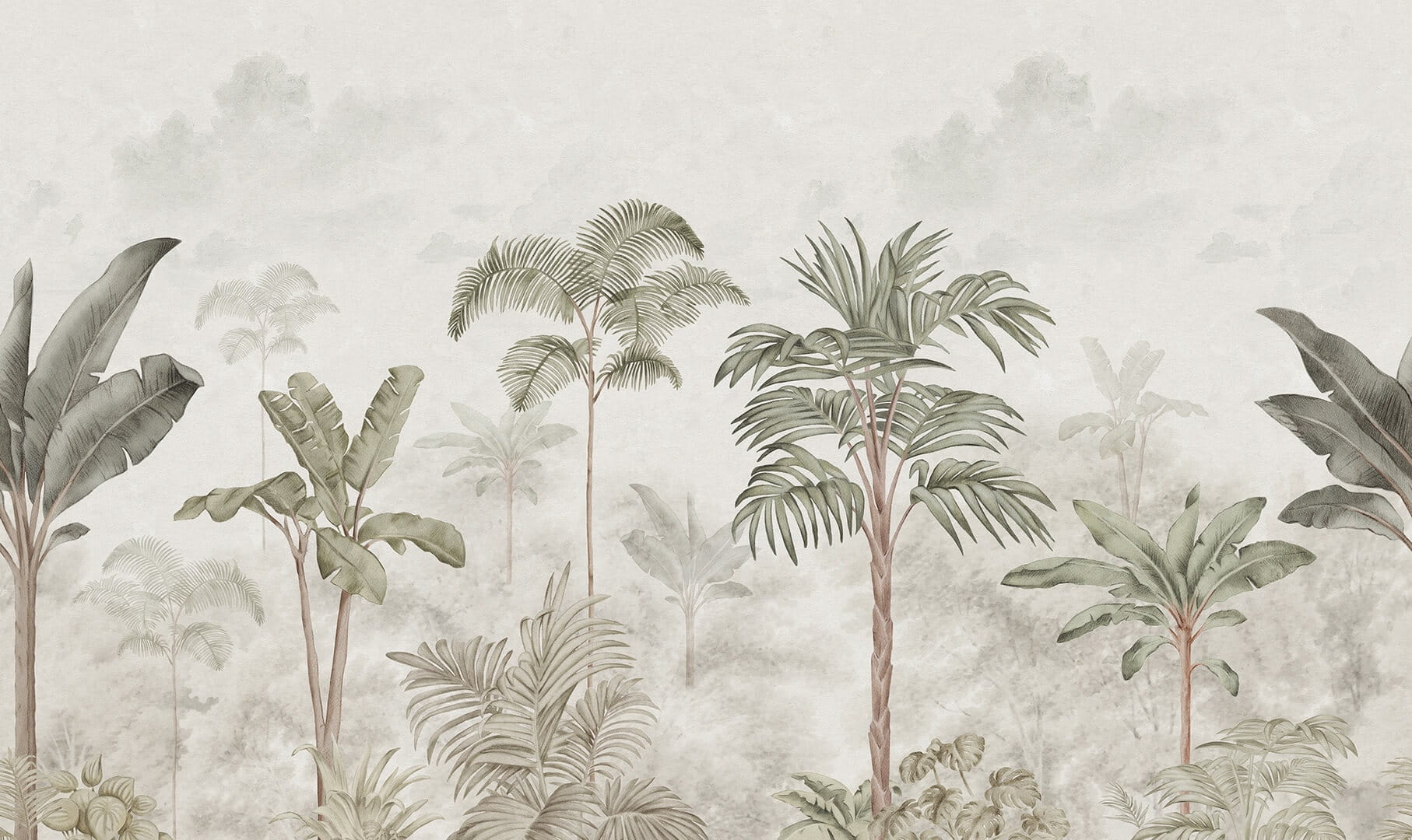 Fototapeta tropikalne drzewa Rebel Walls R18803 Jungle Horizon Vintage Scenic Landscapes