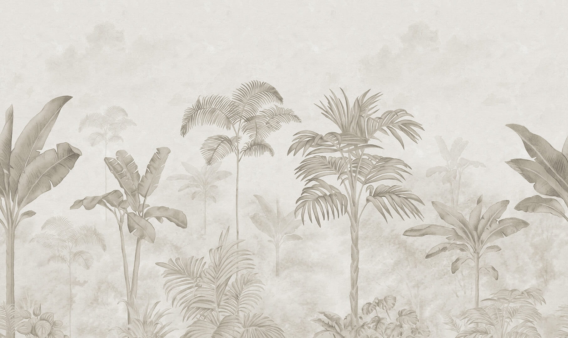 Fototapeta tropikalne drzewa Rebel Walls R18804 Jungle Horizon Beige Scenic Landscapes
