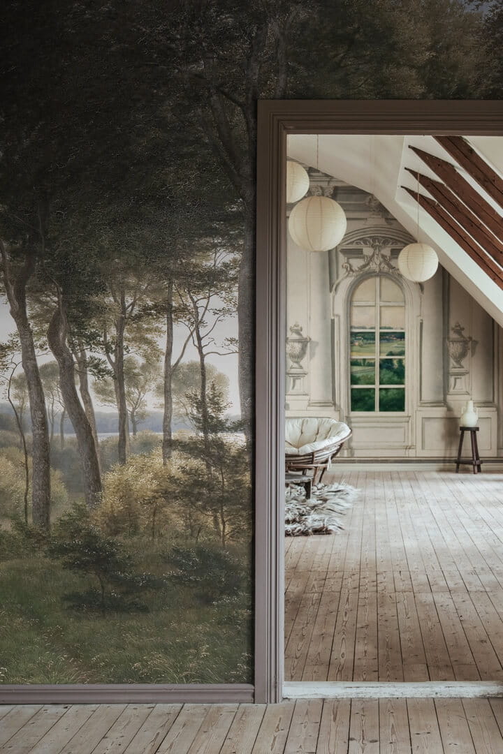 Fototapeta krajobraz lasu Rebel Walls R18807 Danish Forest Morning Scenic Landscapes